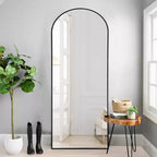 PexFix 64x21 Miroir arqué moderne avec cadre métallique noir