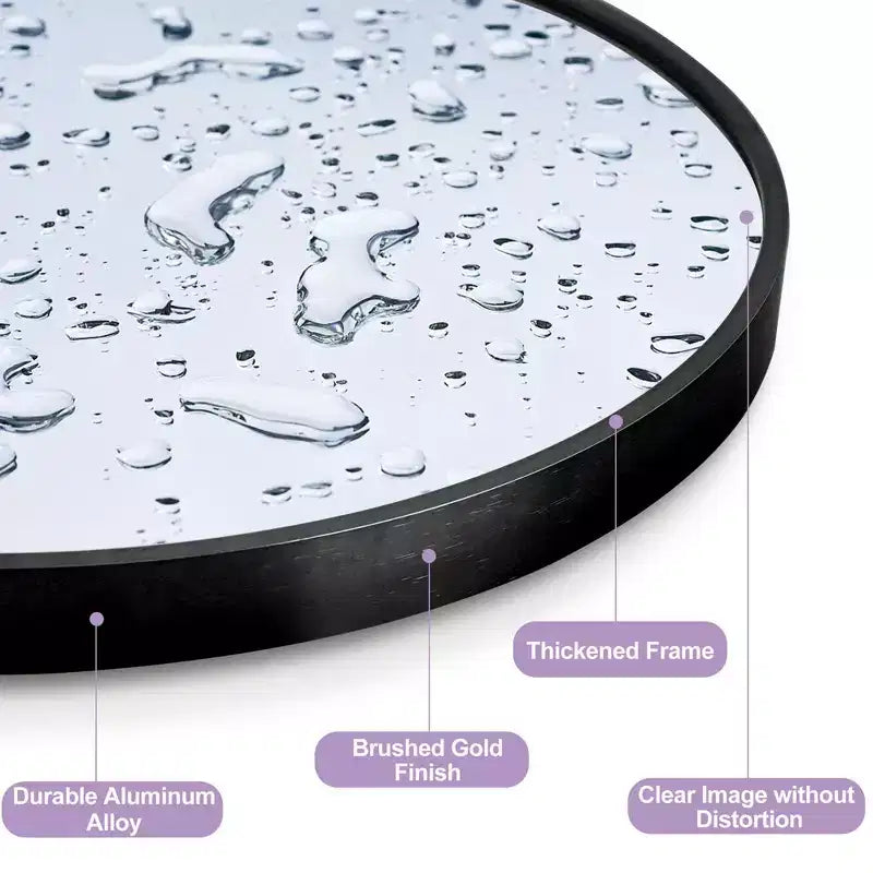 PexFix 64x21 Miroir arqué moderne avec cadre métallique noir