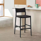 Tabouret de bar à hauteur de comptoir Armen Living Erie en corde de papier tressée et bois