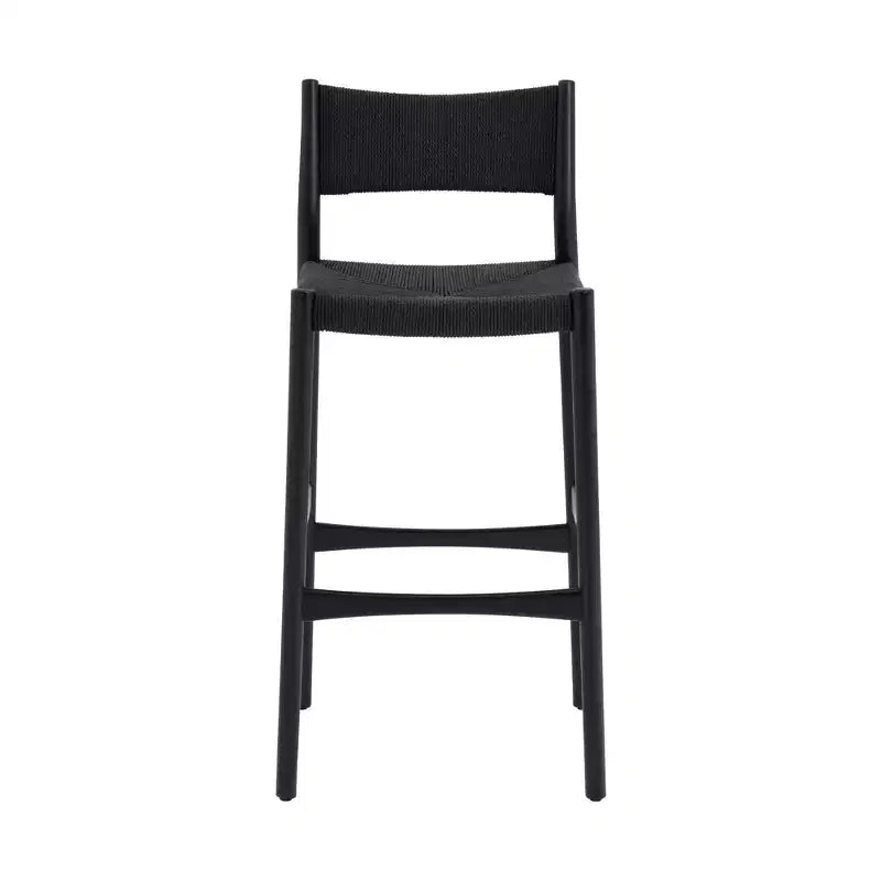 Tabouret de bar à hauteur de comptoir Armen Living Erie en corde de papier tressée et bois