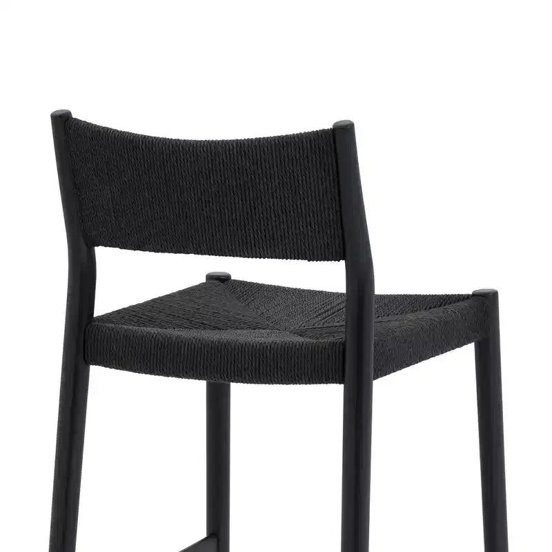 Tabouret de bar à hauteur de comptoir Armen Living Erie en corde de papier tressée et bois