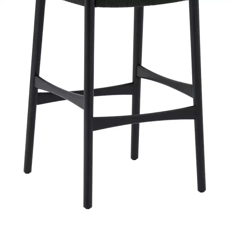 Tabouret de bar à hauteur de comptoir Armen Living Erie en corde de papier tressée et bois