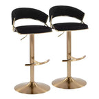 LumiSource Set of 2 Jie Adjustable Swivel Barstools