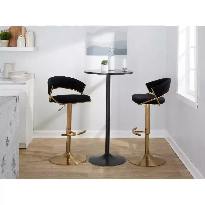 LumiSource Lot de 2 tabourets de bar pivotants réglables Jie