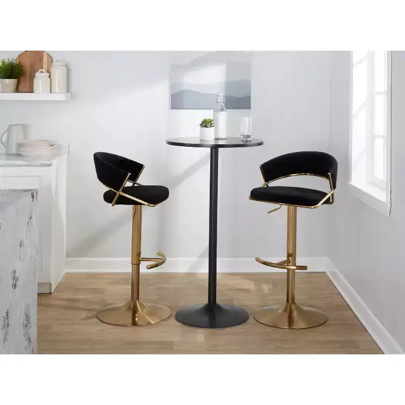 LumiSource Lot de 2 tabourets de bar pivotants réglables Jie