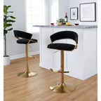 LumiSource Lot de 2 tabourets de bar pivotants réglables Jie