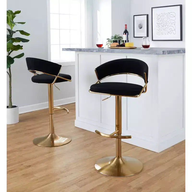 LumiSource Lot de 2 tabourets de bar pivotants réglables Jie
