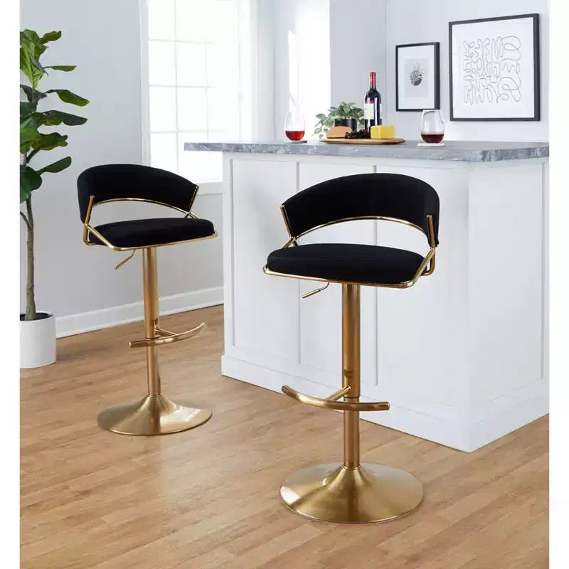 LumiSource Lot de 2 tabourets de bar pivotants réglables Jie