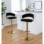 LumiSource Lot de 2 tabourets de bar pivotants réglables Jie