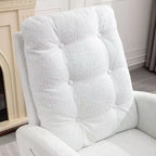 Fauteuil à bascule avec repose-pieds, chaise longue moderne à dossier haut avec pieds à bascule en bois, fauteuil à bascule de loisirs pour salon, chambre à coucher, bureau