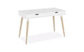 Workspace by Alera Scandinavian Writing Desk, 47.24 x 23.62 x 29.53, White/Beigewood