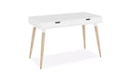 Workspace by Alera Scandinavian Writing Desk, 47.24 x 23.62 x 29.53, White/Beigewood