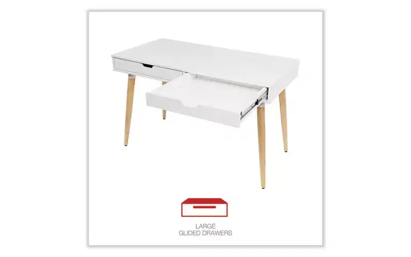 Bureau scandinave Workspace by Alera, 47,24 x 23,62 x 29,53, blanc/bois de hêtre