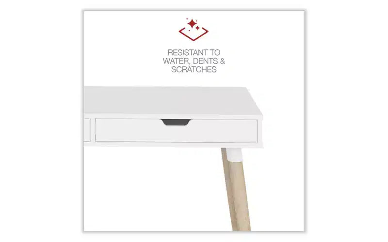 Bureau scandinave Workspace by Alera, 47,24 x 23,62 x 29,53, blanc/bois de hêtre