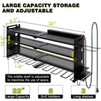 Étagères de rangement mural utilitaires Hausource à 4 niveaux pour outils électriques, support à 8 perceuses, rouge/noir/jaune