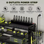 Étagères de rangement mural utilitaires Hausource à 4 niveaux pour outils électriques, support à 8 perceuses, rouge/noir/jaune