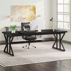Lantine 78.7-Inch Executive Desk, Computer Desk for Home Office, Black