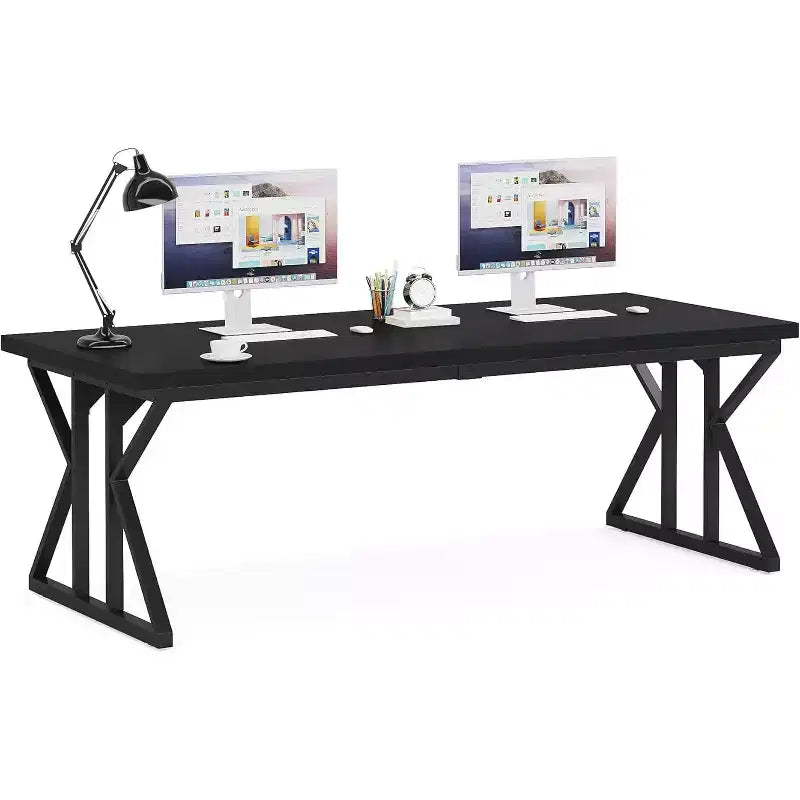 Bureau de direction Lantine de 199,9 cm, bureau d'ordinateur pour bureau à domicile, noir