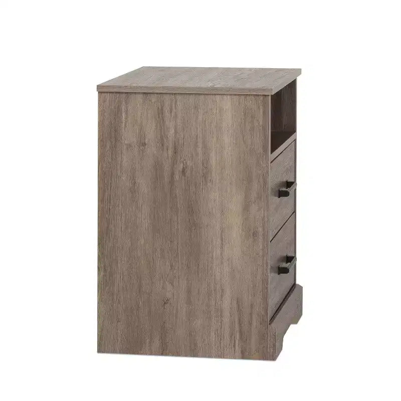 Table de chevet rustique Prepac Rustic Ridge avec 2 tiroirs et une étagère ouverte