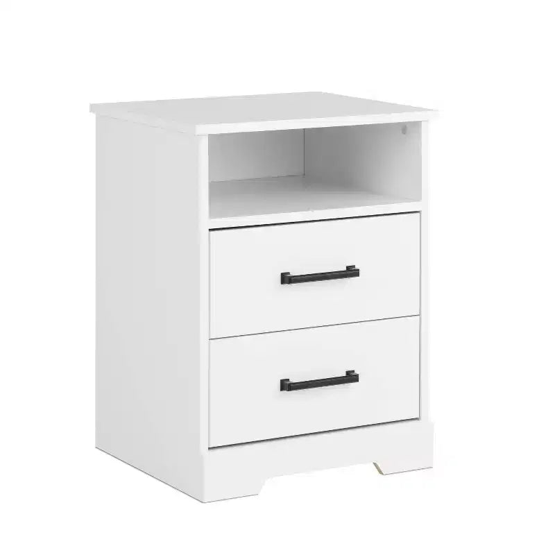 Table de chevet rustique Prepac Rustic Ridge avec 2 tiroirs et une étagère ouverte