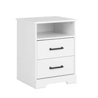 Table de chevet rustique Prepac Rustic Ridge avec 2 tiroirs et une étagère ouverte