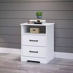 Table de chevet rustique Prepac Rustic Ridge avec 2 tiroirs et une étagère ouverte