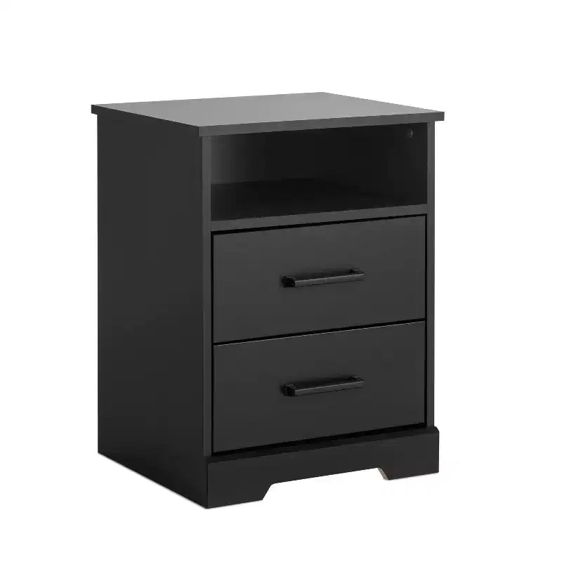 Table de chevet rustique Prepac Rustic Ridge avec 2 tiroirs et une étagère ouverte