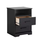 Table de chevet rustique Prepac Rustic Ridge avec 2 tiroirs et une étagère ouverte