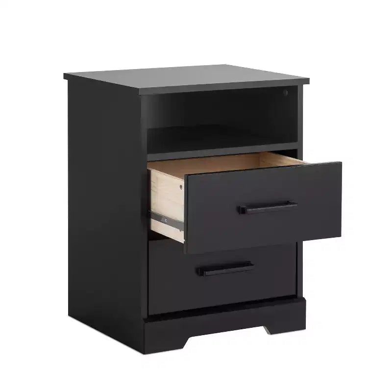 Table de chevet rustique Prepac Rustic Ridge avec 2 tiroirs et une étagère ouverte