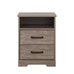 Table de chevet rustique Prepac Rustic Ridge avec 2 tiroirs et une étagère ouverte