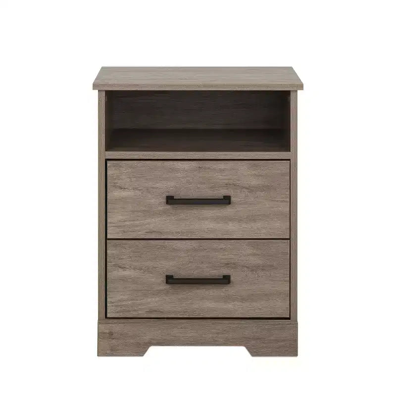Table de chevet rustique Prepac Rustic Ridge avec 2 tiroirs et une étagère ouverte