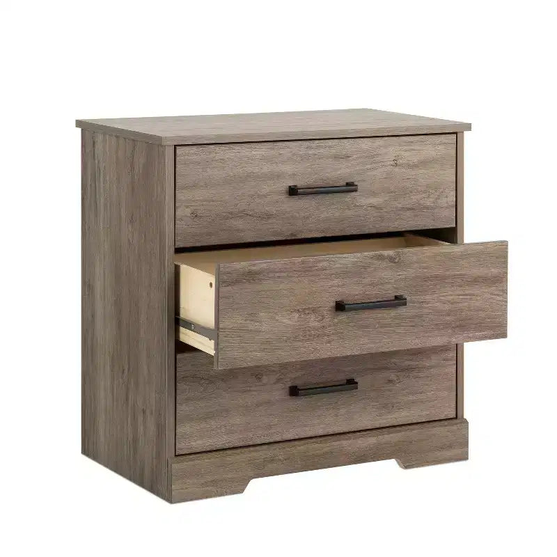Table de chevet rustique de ferme Prepac Rustic Ridge à 3 tiroirs