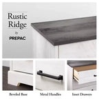 Table de chevet rustique de ferme Prepac Rustic Ridge à 3 tiroirs