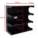 Table basse bibliothèque à 4 niveaux, meuble créatif multifonctionnel, étagère de rangement au sol, étagères de rangement minimalistes, noir, 91 cm