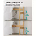 Meuble de Rangement au-Dessus des Toilettes SONGMICS, Armoire avec Étagère Intérieure Réglable et Barre Stabilisatrice Inférieure, Étagère WC, Beige Naturel