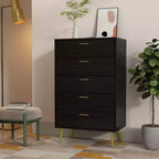 Commode moderne Famapy à 5 tiroirs avec pieds et poignées en métal