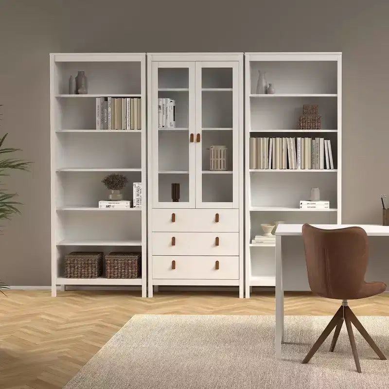 Tvilum, Bibliothèque réglable à 6 étagères Madrid, Étagère de rangement ouverte pour bureau à domicile, Blanc