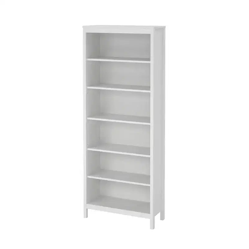 Tvilum, Bibliothèque réglable à 6 étagères Madrid, Étagère de rangement ouverte pour bureau à domicile, Blanc