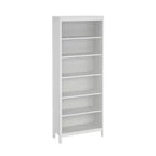 Tvilum, Bibliothèque réglable à 6 étagères Madrid, Étagère de rangement ouverte pour bureau à domicile, Blanc