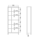 Tvilum, Bibliothèque réglable à 6 étagères Madrid, Étagère de rangement ouverte pour bureau à domicile, Blanc
