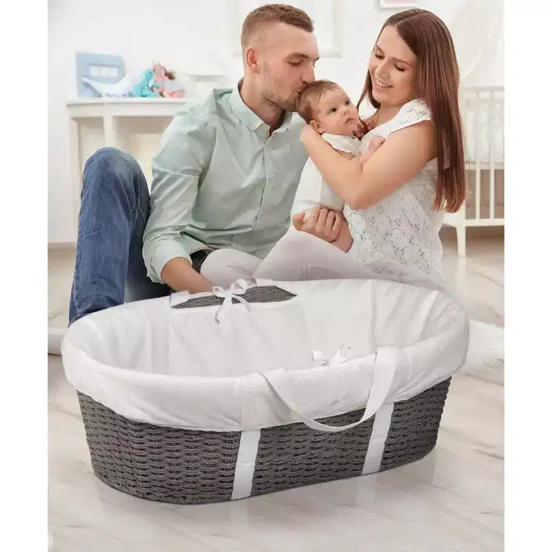 Couffin de Moïse à langer en osier tressé pour bébé Badger Basket