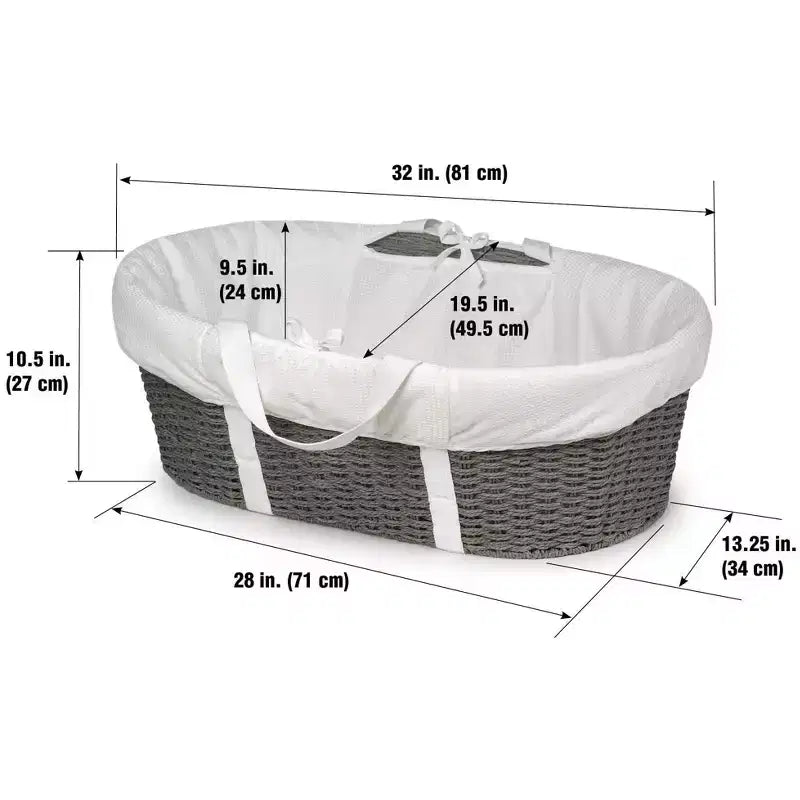 Couffin de Moïse à langer en osier tressé pour bébé Badger Basket