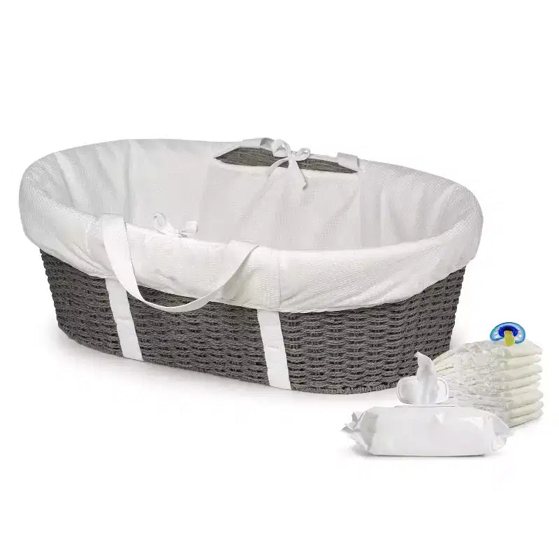 Couffin de Moïse à langer en osier tressé pour bébé Badger Basket