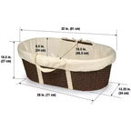 Couffin de Moïse à langer en osier tressé pour bébé Badger Basket