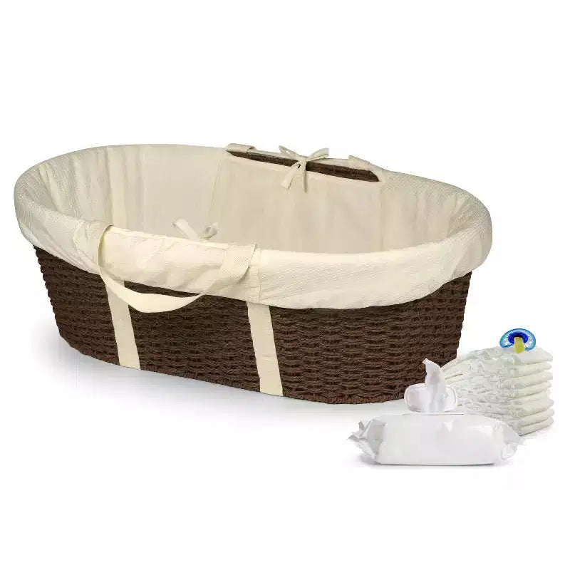 Couffin de Moïse à langer en osier tressé pour bébé Badger Basket