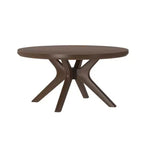 Table basse ronde à tréteaux en bois massif Plank+Beam, 36 po, pour salon