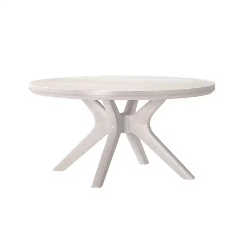 Table basse ronde à tréteaux en bois massif Plank+Beam, 36 po, pour salon