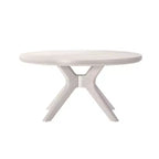 Table basse ronde à tréteaux en bois massif Plank+Beam, 36 po, pour salon