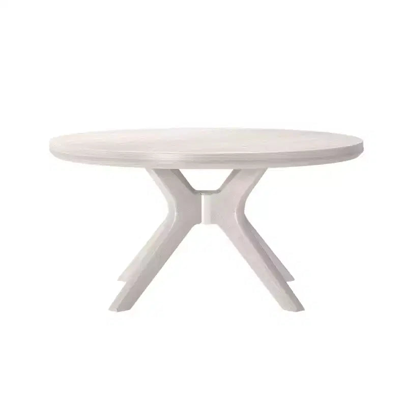 Table basse ronde à tréteaux en bois massif Plank+Beam, 36 po, pour salon