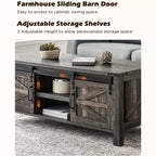 Table basse relevable SinCiDo 48 avec porte coulissante de grange et étagère réglable